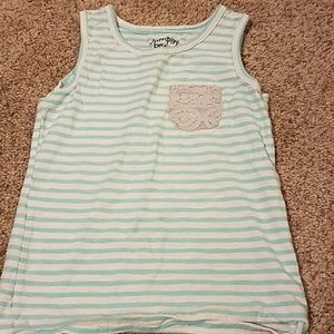 Girls blue and white tank top